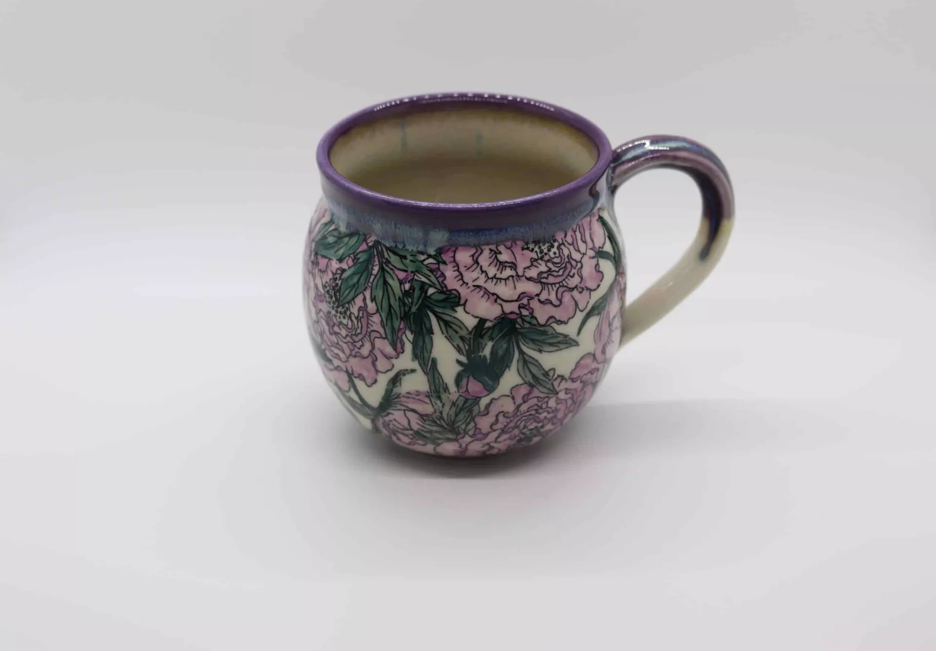 Peonies Mug — handmade pottery by Megelise