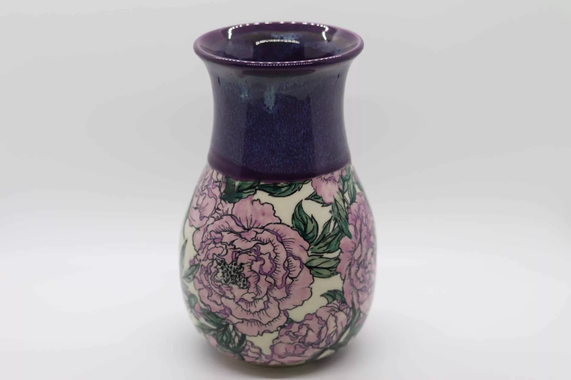 Peonies Vase — handmade pottery by Megelise